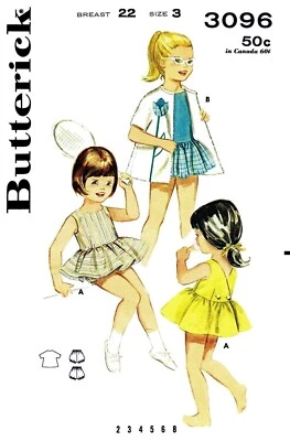 BUTTERICK 3096 Pattern Bathing Suit Swimsuit Romper Sunsuit Playsuit & Coverup - Image 1 of 4