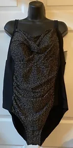Costume da bagno donna Ava Viv 24W pezzo unico marrone nero stampa animalier - Foto 1 di 8