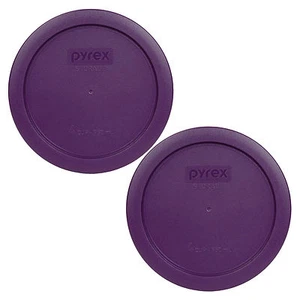 Pyrex 7201-PC 6" Purple Plastic Storage Lid 2 Pack New for 4 Cup Glass Bowl - Picture 1 of 3