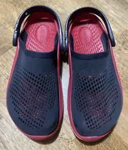Crocs LiteRide Slip On Shoes Unisex Clogs Sandals Dark Navy Blue Red M5 W7 - Picture 1 of 7