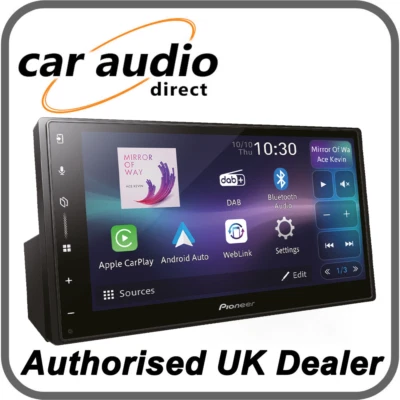 Pioneer SPH-DA77DAB 6.8" Double DIN Stereo Wireless Apple CarPlay Android Auto - Image 1 of 4