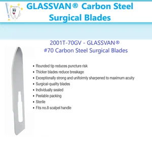 Dental GLASSVAN® Carbon Steel Surgical Blades 2001T-70GV Myco GLASSVAN #70 Blade - Picture 1 of 4