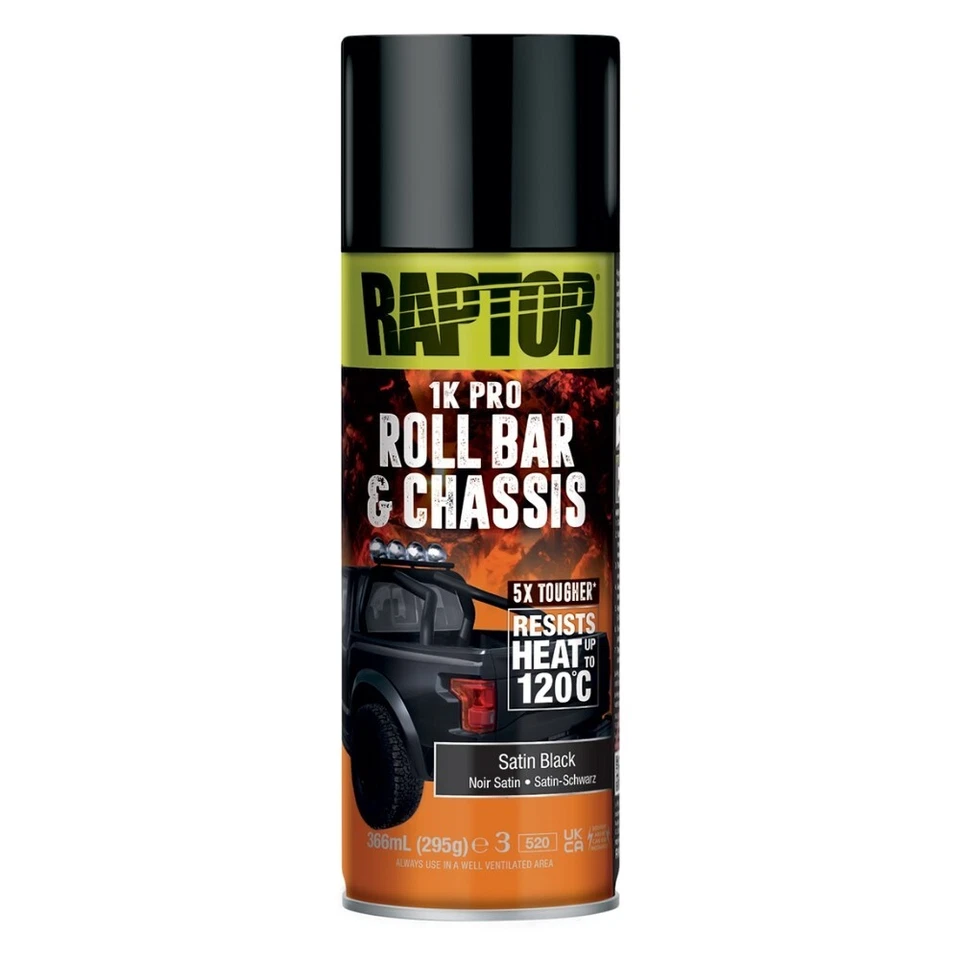 UPOL Peinture barre stabilisatrice et châssis noir satiné 366ml Raptor