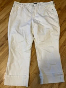 nydj dayla wide cuff capri 12 NEW Lift Tuck White Pants Jeans - Picture 1 of 6