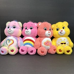Care Bears Plush 4 Lot Funshine Togetherness Love A Lot Cheer 14" Basic Fun EUC - Picture 1 of 23