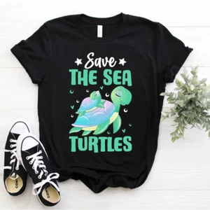 Cute Sea Turtle Ocean Animal Rights Save Sea Turtle Lover T-Shirt - Picture 1 of 5