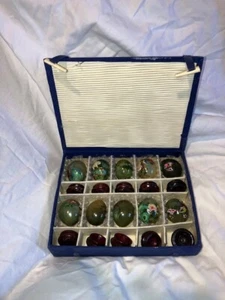 Asian Oriental Hand painted Marble/Jade eggs / x10 - Picture 1 of 2