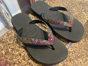 LORI JACK HAVAIANAS INFRADITO TAGLIA 37-38 arcobaleno CON CRISTALLI SWAROVSKI - Foto 1 di 7