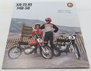 Folleto de póster publicitario de motocicleta Honda 1973 vintage XR-75 K1/MR-50 - Imagen 1 de 5
