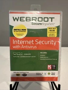 Webroot SecureAnywhere Internet Security & Antivirus Windows & Mac 3 Devices NEW - Picture 1 of 2