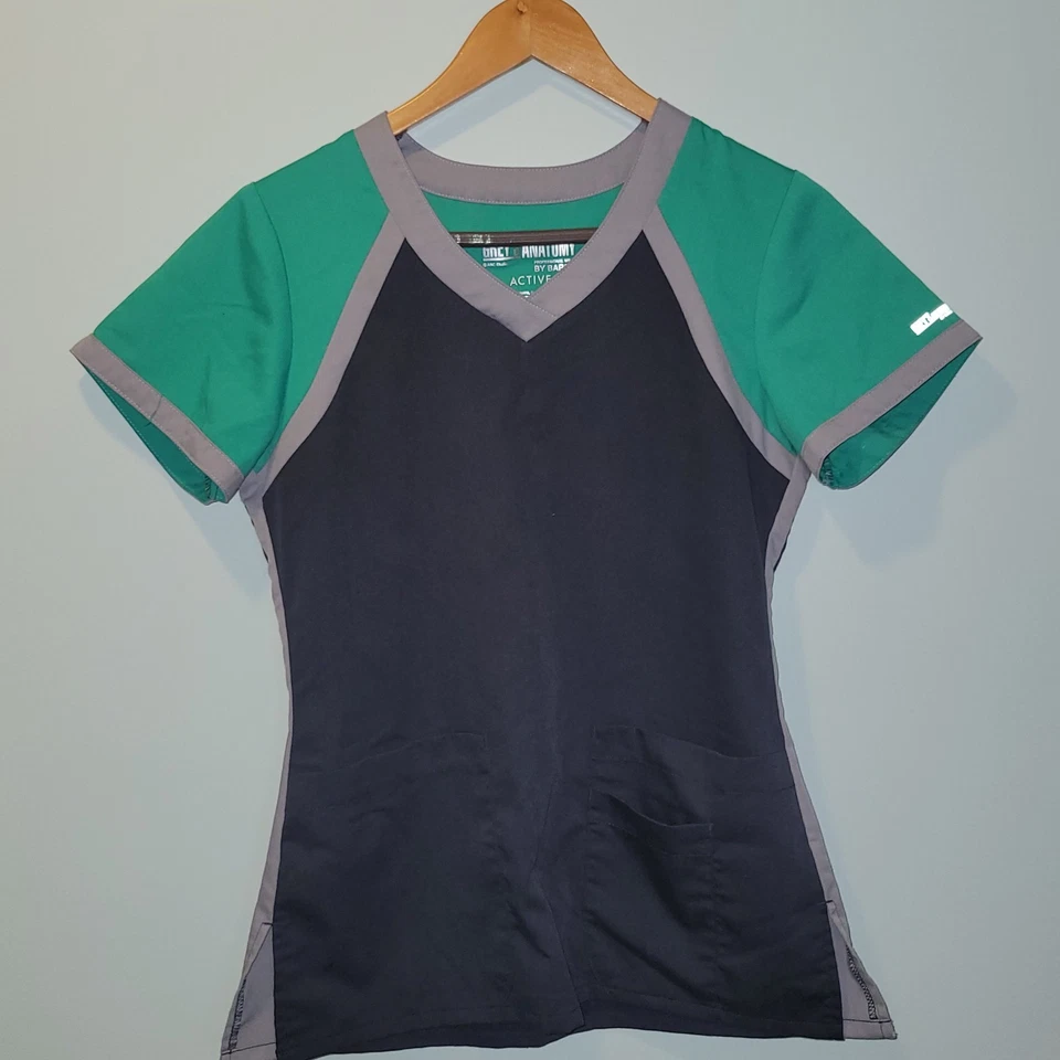 Grey’s Anatomy Scrub Top Xs Active Womens Grey Green - Image 1 of 4