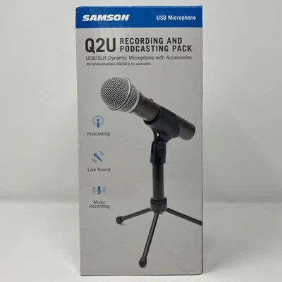 Samson Q2U USB/XLR Dynamic Microphone Recording & Podcasting Pack w/ Stand - Image 1 of 4
