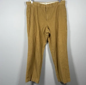 Lands End Pants Mens 40 Khaki Corduroy Brown Traditional Straight Fit 40x 27.5 - Picture 1 of 6