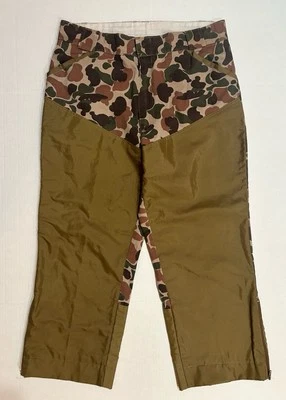 Game Winner Duck Frog Camo Brush Guard Hunting Pants Zip Ankle 37x27 *FlawREAD - Image 1 of 4