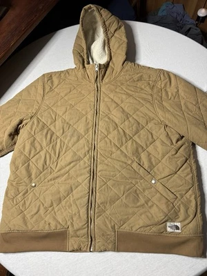 Tan North Face Quilted Wool Lined Puffer Coat Size XXL Men’s - Image 1 of 4