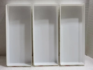 3 VINTAGE WHITE RUBBERMAID #2918 6"x15"x2" DESK DRAWER ORGANIZERS STORAGE - Picture 1 of 7