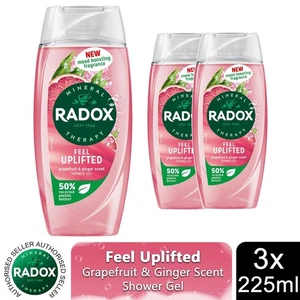 3x Gel de Ducha Radox Sentirse Elevado con Aroma a Pomelo y Jengibre - 225 ml - Imagen 1 de 8