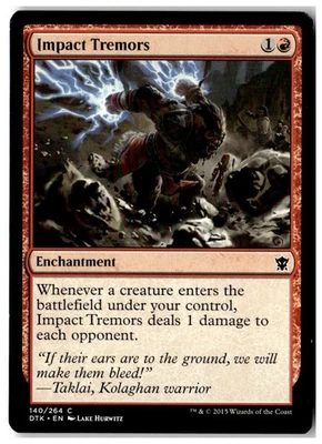 MTG Impact Tremors - Dragons of Tarkir Moderately Played English - Image 1 of 2