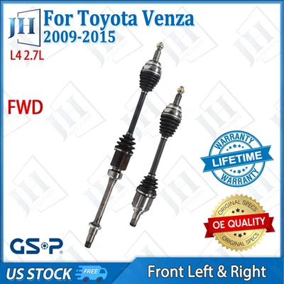 OE Front Pair Left Right CV Axle Shaft Set For 2009-15 Toyota Venza L4 2.7L FWD - Image 1 of 4