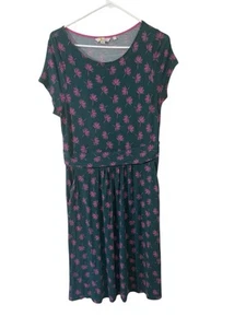 Vestido Boden Amelie Jersey Línea A Sol 10R Alto Rosa Verde Floral Ajuste Acampanado Palma - Imagen 1 de 5