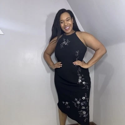 Vestido Vintage Y2K Años 90 Capricho Hada Talla 14 Floral 3D Apliques Cóctel Hada Foto 1 de 4