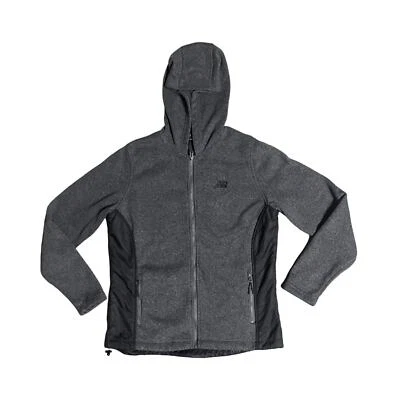 New Balance Womens Hooded Full Zip Hoodie Sweatshirt Gray Black Size Large - Image 1 of 4