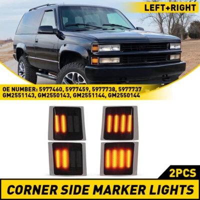 4 luces LED de esquina de señal para camioneta Chevy C/K Suburban Tahoe 1994-1999 C10 Foto 1 de 4