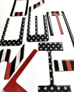 3D US RED LINE FLAG DOMED TAILGATE LETTERS FITS SILVERAD 2019-2025 US MADE - Bild 1 von 2