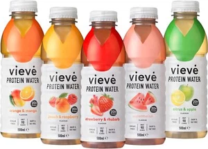 Vieve Protein Water 10x500ml - Mixed Variety Flavour Pack 20-g Protein, Sugar