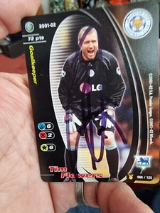 HAND SIGNED WIZARD TRADE CARD, TIM FLOWERS OF LEICESTER CITY - Picture 1 of 3