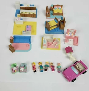 Vintage Galoob Figures Lot My Pretty Dollhouse Car Bedroom - Picture 1 of 8