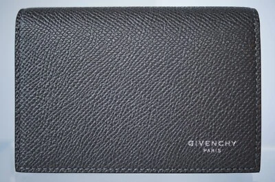 Nueva Cartera Givenchy Para Hombre Porta CC Clásica Tarjeta de Visita Cuero Gris Foto 1 de 4