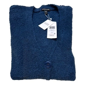 NWT $298 Eileen Fisher Dark Teal Organic Cotton Blend Cardigan Boxy Sz SMALL - Picture 1 of 9