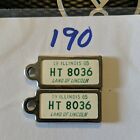 1965 Illinois HT8036 DAV Mini License Plate Key Chain Tag Disabled Am Vet(190)