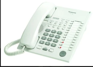 Sistema híbrido blanco Panasonic KX-T7750 teléfono con cable de 12 botones casi como nuevo - Imagen 1 de 9