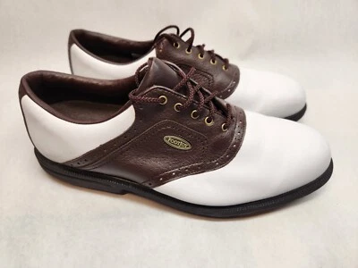 Footjoy Men's Extra Comfort Leather Saddle Golf Shoes White/Brown Sz 13 M US - Image 1 of 4