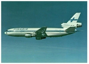 Postal de avión en vuelo Finnair DC 10 1977 - Imagen 1 de 2
