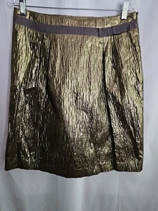 SimplyVera Vera Wang Skirt Womans Golden Lame' Look Fully Lined Size 12 - Picture 1 of 8
