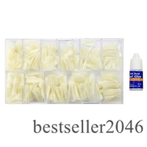 600pcs Ballerina 10 Sizes Artificial Full False Nail Tips Acrylic Nails+1pc Glue - Picture 1 of 13