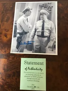 ANDY GRIFFITH SHOW - Don Knotts, Hal Smith “Otis” - Signed CBS Photo w/COA - Picture 1 of 1