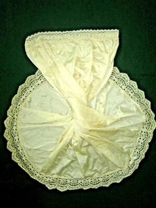 Vintage OLGA SECRET HUG SATIN NYLON WIDE SCALLOPED Floral Lace Silky Half Slip M - Picture 1 of 8