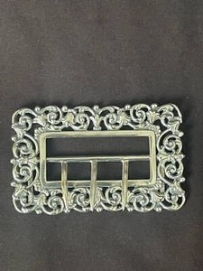 Antique Solid Silver Belt Buckle Hallmarked Birmingham Date Letter Unclear. - Picture 1 of 13