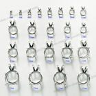 Sterling Silver Pre-Notched Earring/Pendant Setting 4mm to 25mm Round Dangle Set