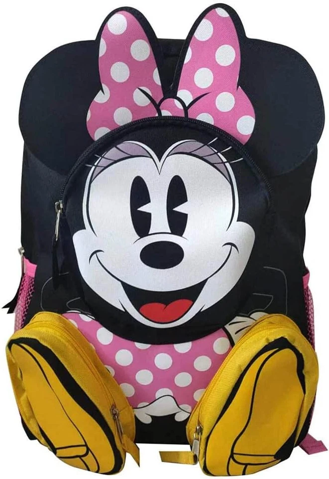 Mochila Grande - Disney - Minnie Mouse Cuerpo Frontal 16" con 3 Bolsillos con Cremallera NUEVA Foto 1 de 1