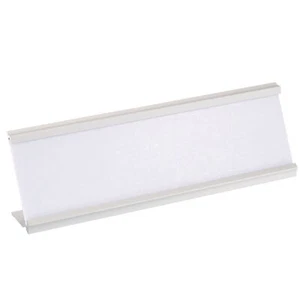 2 x 7" Aluminio Nombre Placa Soporte con En Blanco Grabado Nombre Placa, Plata - Imagen 1 de 6