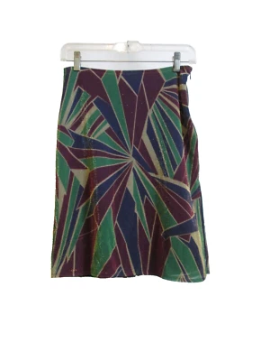 Vintage LUX. Falda recta metálica multicolor con estampado geométrico talla XSmall forrada Foto 1 de 4