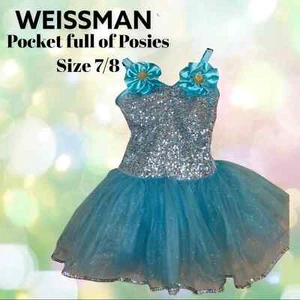 Weissman Pocket Full of Posies  dance leotard recital girls size IC  Style 9100 - Picture 1 of 12