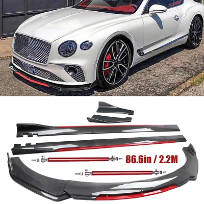 For Bentley Continental Front Bumper Lip Spoiler Body Kit Carbon Fiber Exten Foto 1 de 4