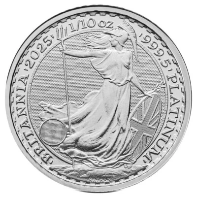 2025 GB 1/10 oz .9995 Fine Platinum Britannia Coin King Charles III Effigy BU - Image 1 of 2