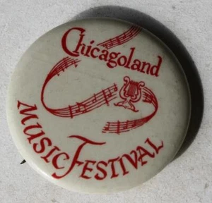 Chicagoland Music Festival Red White Music Notes Staff Celluloid Pinback Pin --- - Picture 1 of 1